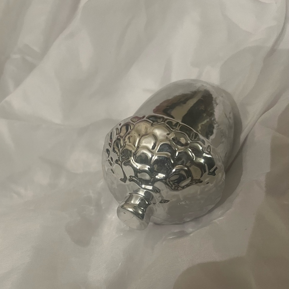 Chrome Decorative Acorn Accent Figurine Modern Decor 4” Tall